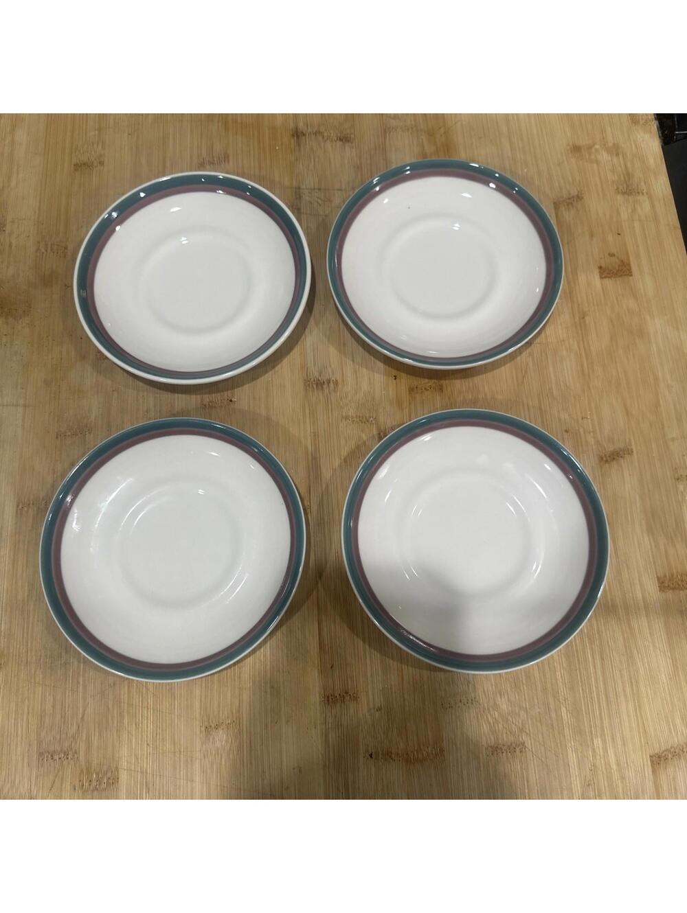 Vintage Pfaltzgraff Juniper Pattern Set Of 4 Saucer Plates USA *